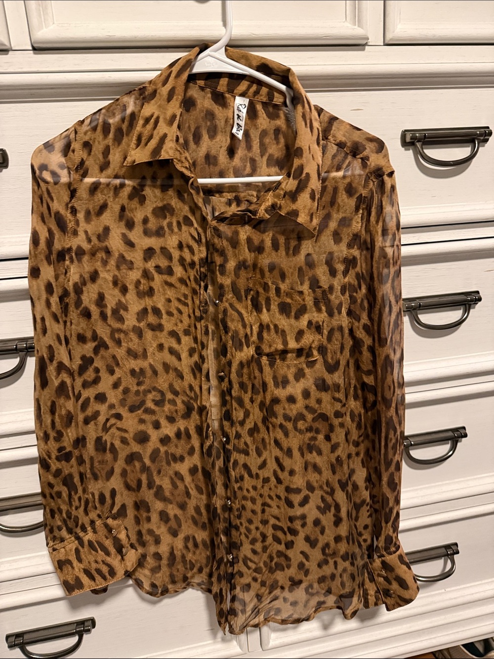 Rat & Boa Leopard silk blouse top XS